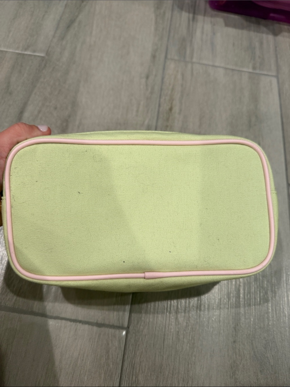 Stoney Clover Lane Light Green and Pale Pink Makeup Organizer